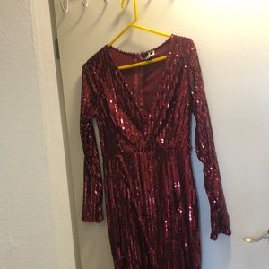 Maxi sequined Red dress